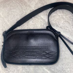 All saints black small crossbody bag